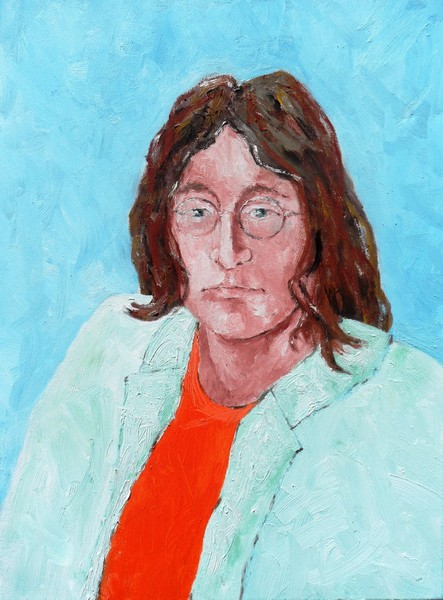 Olie maleri John Lennon af Thomas Stubbe Teglbjærg malet i 2008