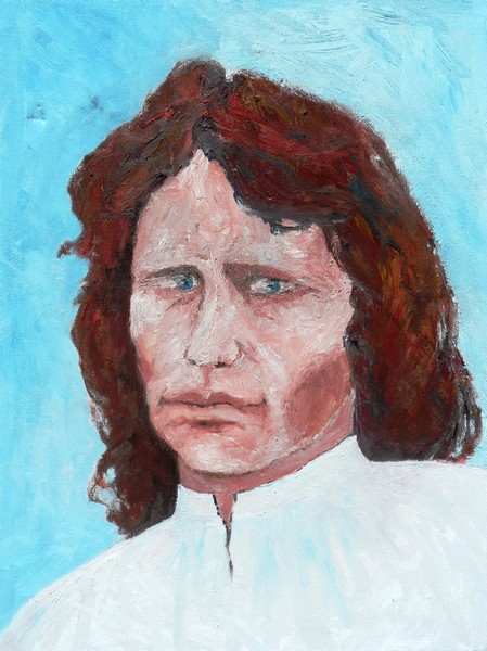 Olie maleri Jim Morrison af Thomas Stubbe Teglbjærg malet i 2008
