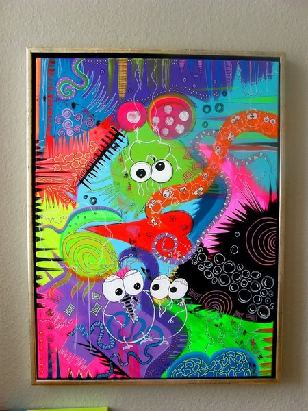 Akryl maleri Sparkels af Happycolours malet i 2012