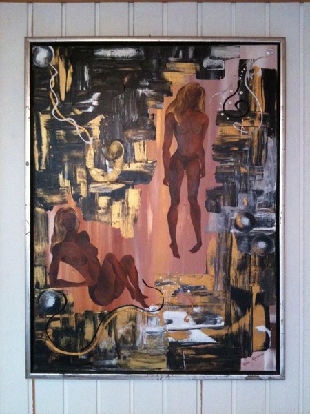 Akryl maleri Nøgen af Alina G malet i 2010