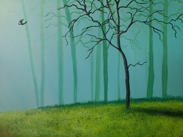 Akryl maleri Tree af Godsk malet i 2012