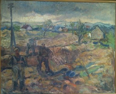 Olie maleri Intet titel af Emiel hansen malet i 1899