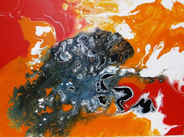 Akryl maleri En mørk sky af jackie siwens malet i 2012