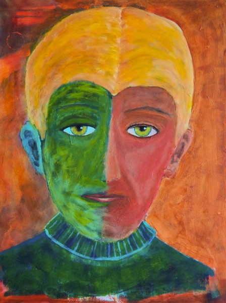 Akryl maleri Resignation af Roland malet i 2012