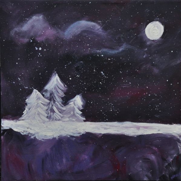 Akryl maleri Vinter drøm af Nona malet i 2012