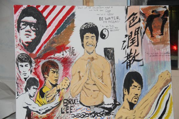 Akryl maleri Tribute to Bruce Lee af Y.S.Sajan malet i 2013