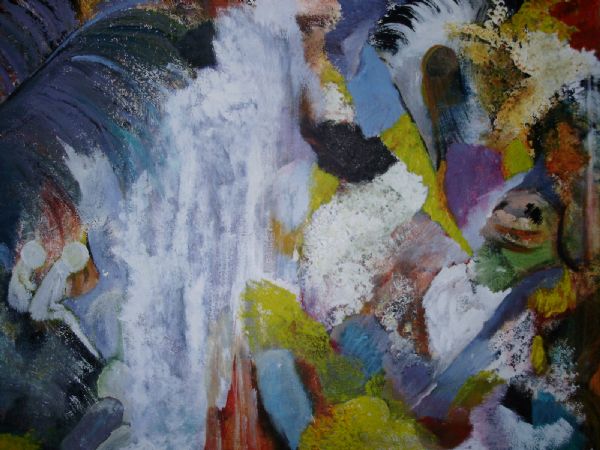 Akryl maleri junglen af frichke malet i 2012