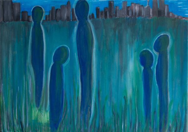Akryl maleri Blue silence af Maab.dk malet i 2012