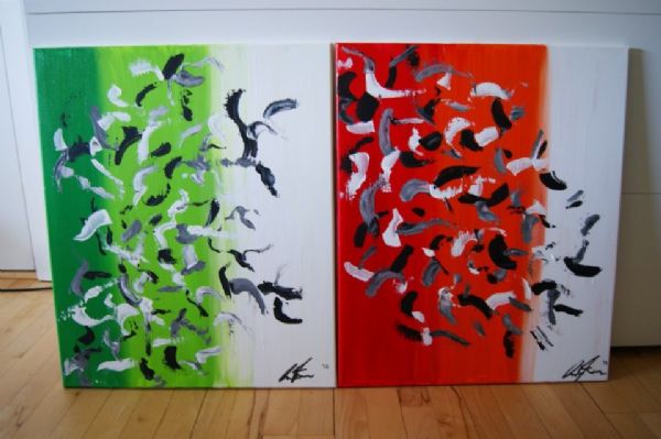 Akryl maleri Wind is flying af M. T. Paint Passion malet i 2012