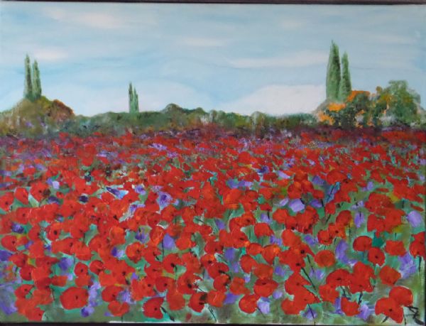 Akryl maleri Toscana af GalleriSusli malet i 2013