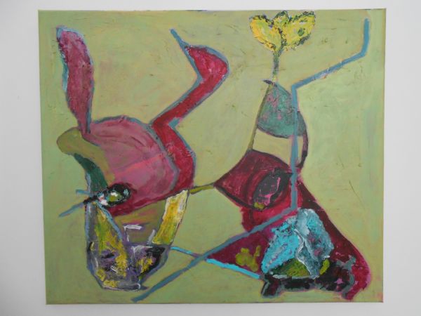 Akryl maleri uden titel af ART de DIX-HUIT malet i 2013