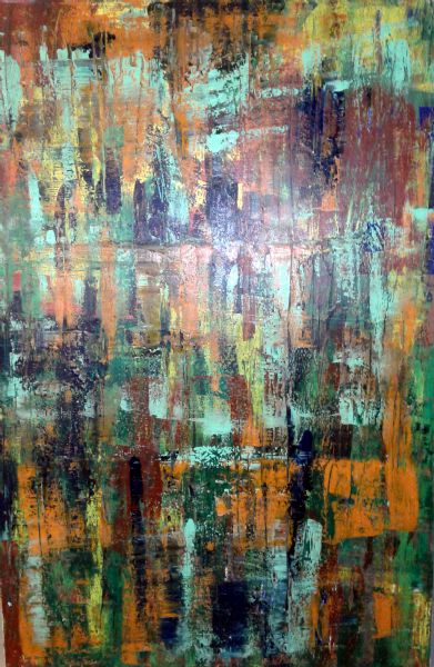 Akryl maleri Abstrakt No.4 af Oli Joensen malet i 2013