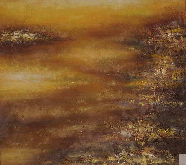 Olie maleri Solopgang af Kunstnernavn ikke oplyst malet i 