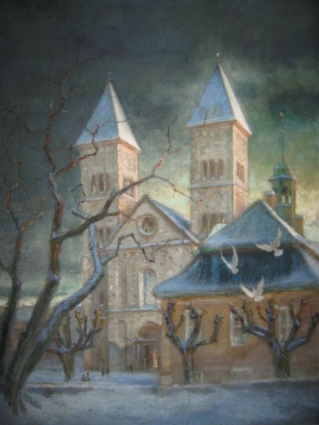  maleri Viborg domkirke af Gallerinavn ikke oplyst malet i 