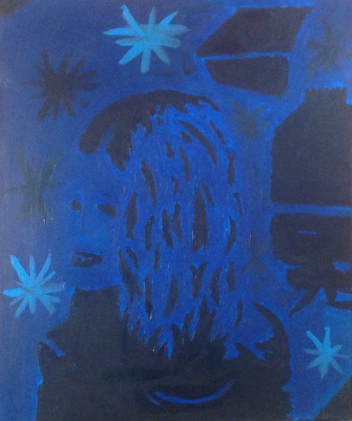 Akryl maleri froststjerner af Alora Pierze malet i 2011