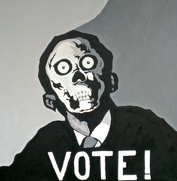 Akryl maleri illusion of choice af Bos Larsen malet i 2014