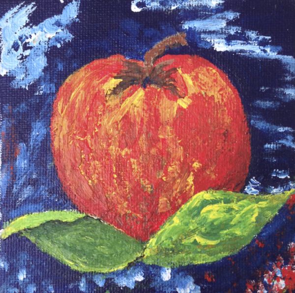 Olie maleri Æble4 af Privat kunstner malet i 2005