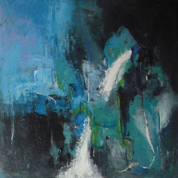 Akryl maleri Tropical View af Jane Bodín malet i 2011