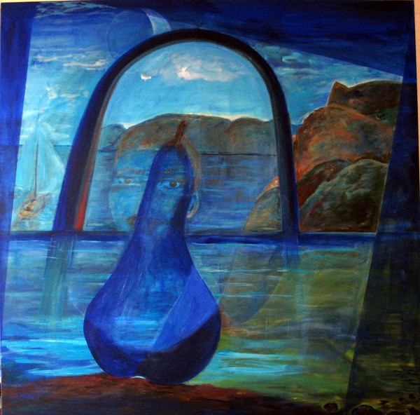 Akryl maleri færøer i af mogens christoffersen malet i 2007