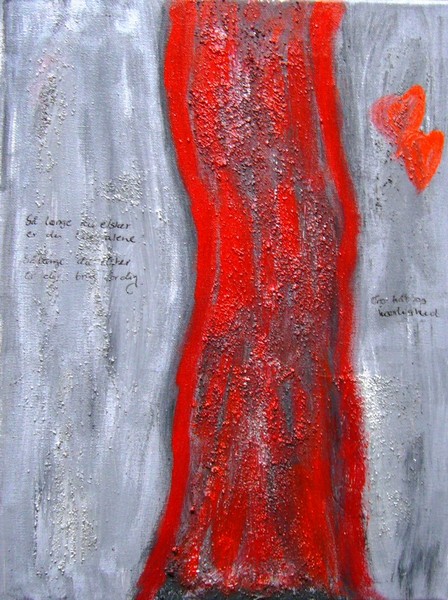 Akryl maleri Kærlighedens vej af Vivi Beck Bjerke malet i 2007