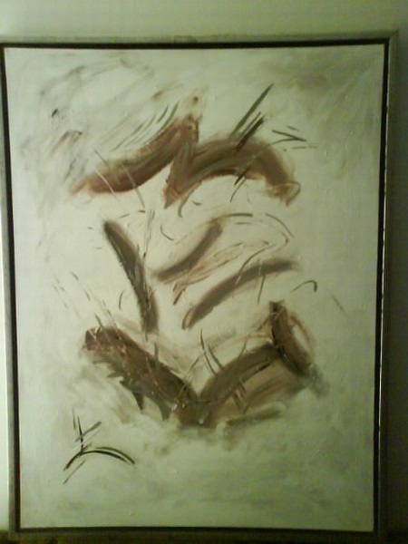 Akryl maleri Støvdragere af Klit-Rosen malet i 2007