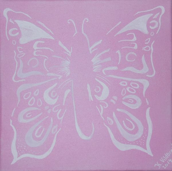 Blandede medier maleri Butterfly af Kathrine Vildbrad malet i 2014