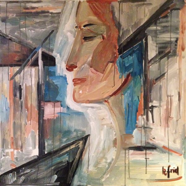 Akryl maleri Love Hurts af Gallerinas malet i 2015