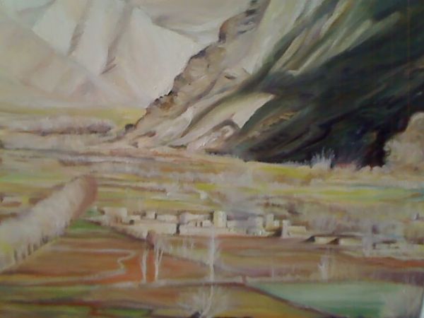 Olie maleri buda af fraidoon hanifi malet i 1999