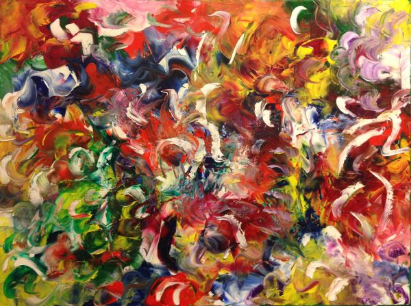 Olie maleri Wild garden af (Abstrakt billedkunst) malet i 2014