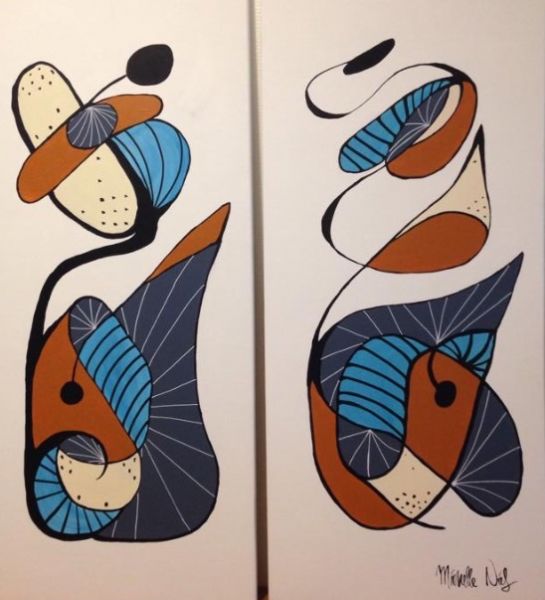 Akryl maleri Flow af Michelle Nielsen malet i 2014