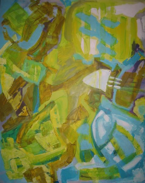 Akryl maleri FORÅR (2012) af artelleberg malet i 2012