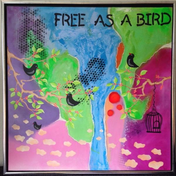 Akryl maleri Free AS a bird af BJH malet i 2015
