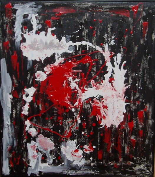 Akryl maleri Anger af Ette malet i 2008