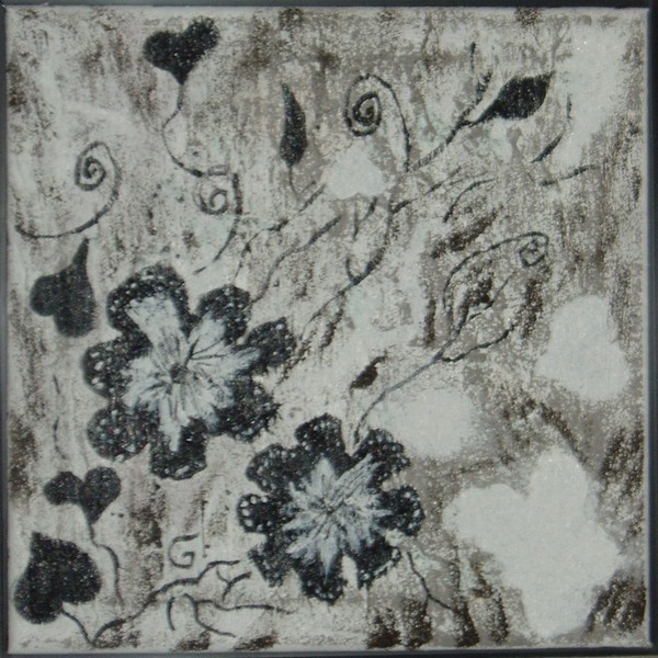 Akryl maleri Flowers af Ette malet i 2006