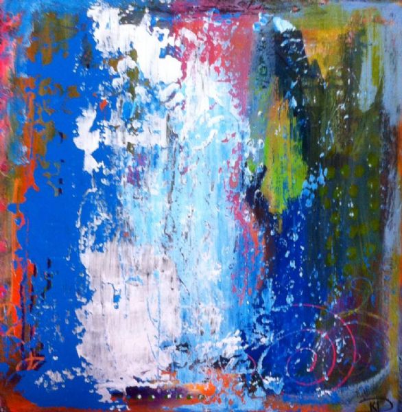 Akryl maleri Blue of passion af Karina Franklin malet i 2015