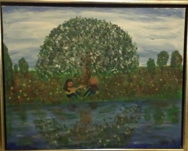 Akryl maleri Livets træ af John Christensen malet i 2014