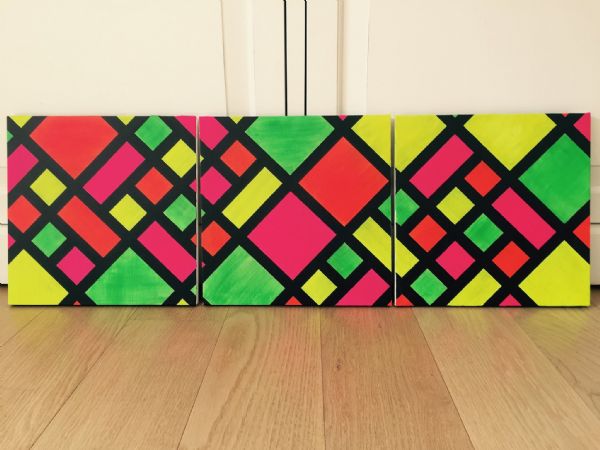 Akryl maleri Neon Squares af M&S ART malet i 2015