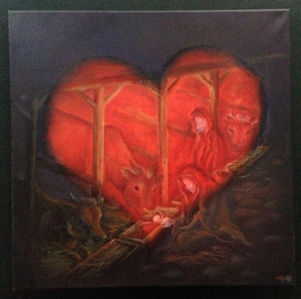 Olie maleri Når mit hjerte altid vanker... af Helle Gantzel malet i 2015
