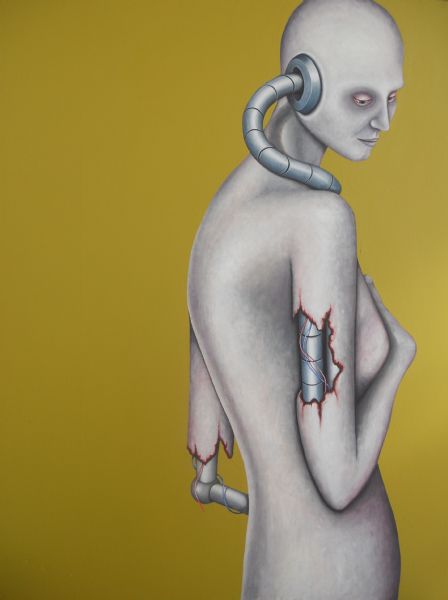 Akryl maleri Unavngivet af Sidse Møller malet i 2015