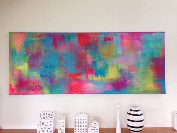Akryl maleri Happy colors af Art by Balsby malet i 2016