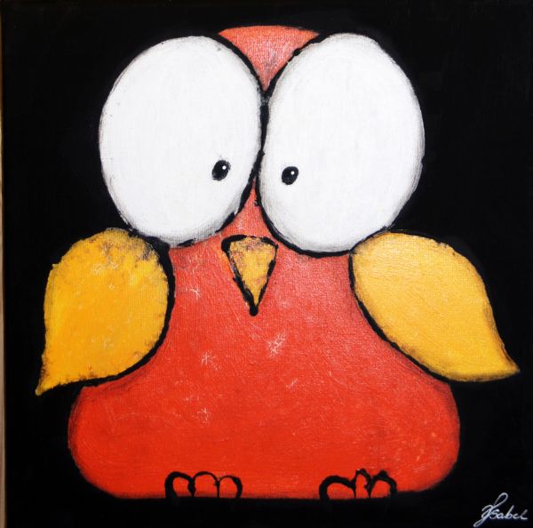 Akryl maleri Fugl 55388 af Isabel malet i 2014
