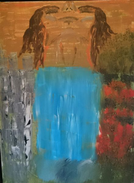 Akryl maleri Liv gennem kvinden af Birk malet i 2016