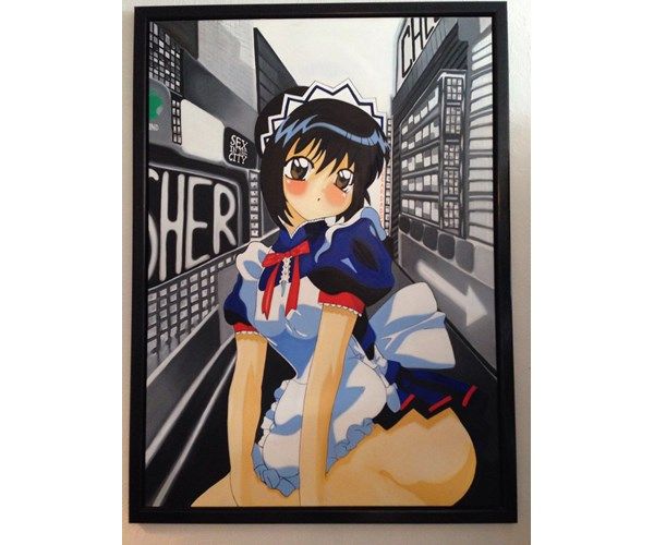 Olie maleri Manga-maid af Gallerinavn ikke oplyst malet i 2010