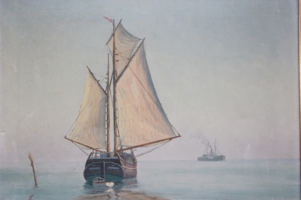 Olie maleri Marine af Gallerinavn ikke oplyst malet i 