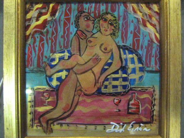 Akryl maleri erotik af Gallerinavn ikke oplyst malet i 2006
