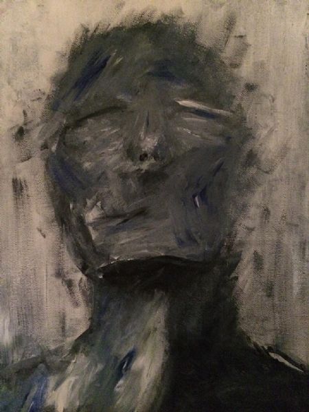 Akryl maleri Troubled mind af Mayoub malet i 2017