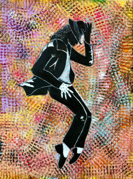 Akryl maleri Michael Jackson af Laila Nikolajsen malet i 2017
