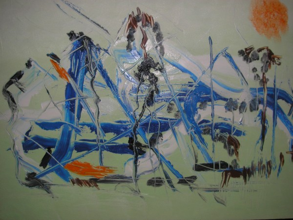 Olie maleri Abstrakt af Klint malet i 2008
