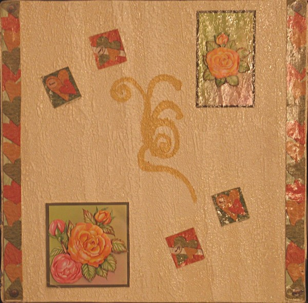 Collage maleri Blomst af Ninn malet i 2008