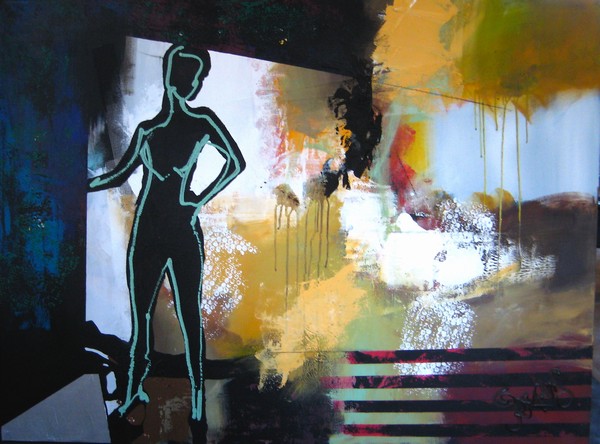 Akryl maleri Shadow dancer af JesperS malet i 2008